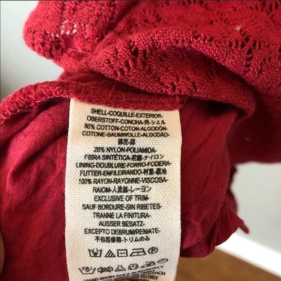 Free People Red Daisy Cut Out Waist Dress Size 6 - Picture 8 of 8